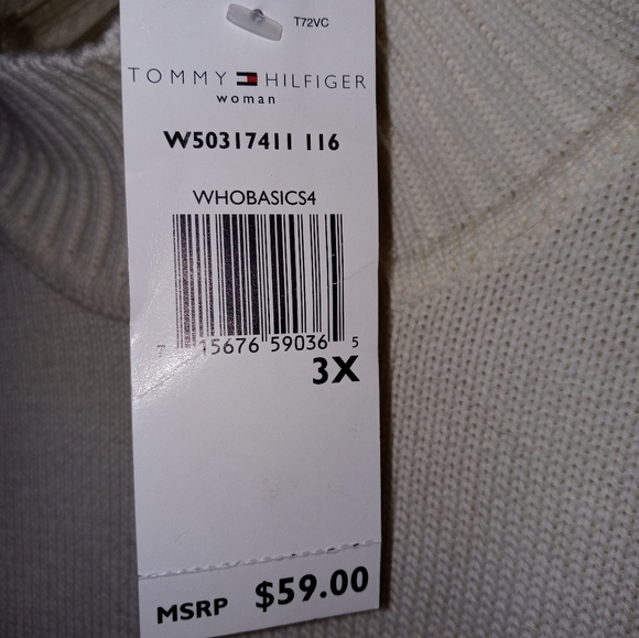 Vintage Tommy Hilfiger Long Sleeve Pullover Cowl neck Sweater Chunky knit logo - Picture 4 of 8